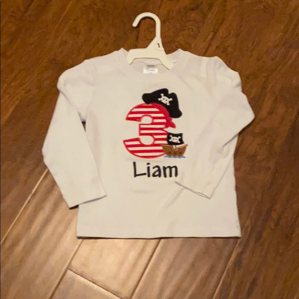 Long sleeve “Liam” monogrammed embroidered shirt